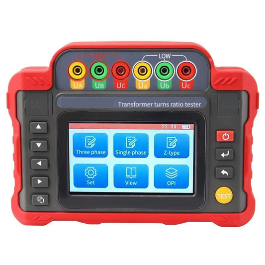 QIUSUO Digital Transformer Turns Ratiometers Transformer Windings Ratio Tester with Radio Range 0.9~10000 Full Color LCD Display for Ratio And Group Testing of Single Phase Transformer Three Phase Transformers Z -type Transformers PT CT
