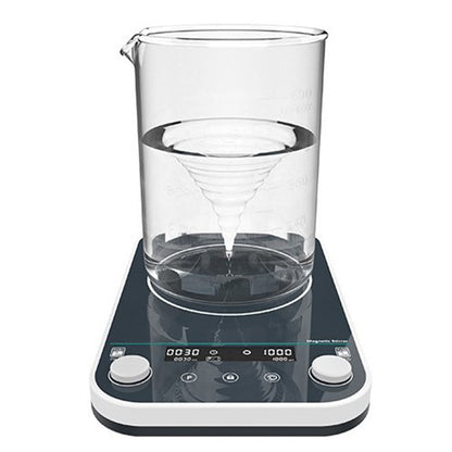 QIUSUO 2L Magnetic Stirrer Digital Magnetic Stirrer with Panel Material Tempered Glass Brushless Motor Max Capacity 2L Speed Range 50-1500rpm One-click Switch Between Clockwise and Counterclockwise Panel Material Tempered Glass