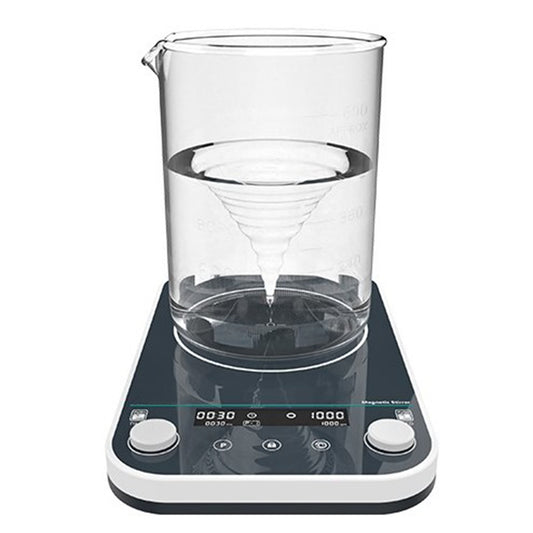 QIUSUO 2L Magnetic Stirrer Digital Magnetic Stirrer with Panel Material Tempered Glass Brushless Motor Max Capacity 2L Speed Range 50-1500rpm One-click Switch Between Clockwise and Counterclockwise Panel Material Tempered Glass
