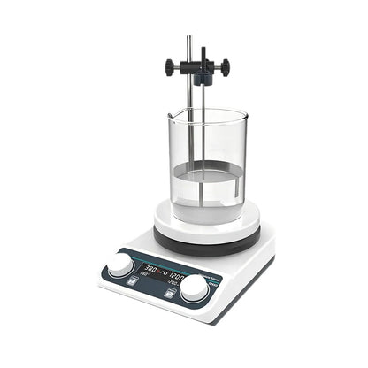 QIUSUO Digital Magnetic Stirrers Lab Magnetic Stirrer Hot Plate with Digital Display for Time and Speed Control Brushless Motor RPM Increment 10rpm Speed Range 200-1500rpm Max Strring Capcacity 2L(H2O)