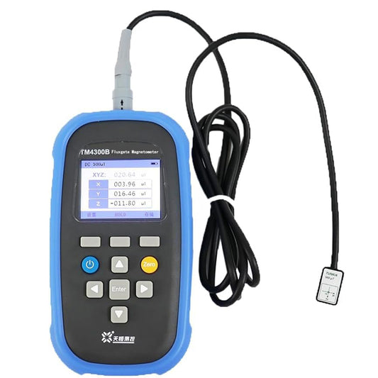 QIUSUO 3 Axis Fluxgate Magnetometer Weak Magnetic Measurement with Range 0 to 100μT Accuracy 1% Resolution 10nT Measuring XYZ Component Vector Synthetic Value USB Interface for Measuring Low Magnetic Field