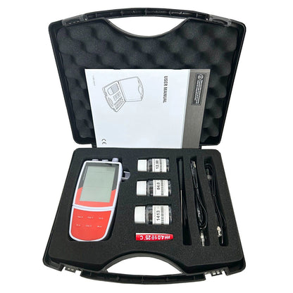 QIUSO Multiparameter Water Quality Meter Portable Multi Parameter Water Quality Analyzer with Calibration Fluid Resolution 0.001/0.01/0.1 pH Selectable ORP Range -1999.9 to 1999.9 mV Stores Up 500 Data Sets Auto-Power Off Automatic Electrode Diagnosis