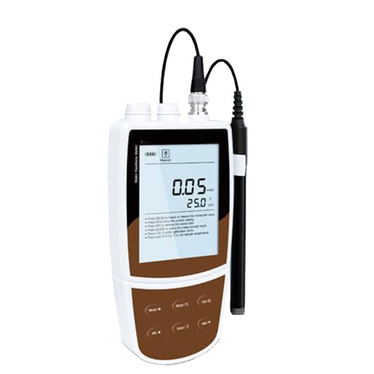 QIUSUO Water Hardness Meter Portable Water Hardness Meter with Standard Calibration Solutions Range 0.05 to 200 mmol/L Resolution 0.001, 0.01,0.1,1 Automatic Accuracy ±1% F.S. Selectable Water Hardness Units for Measuring Concentration
