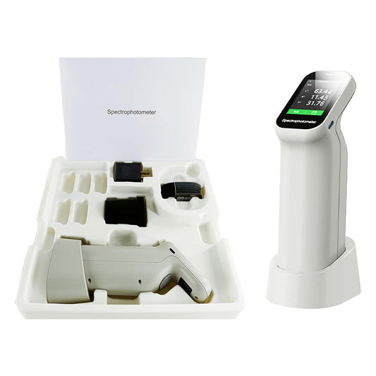 QIUSUO Digital Colorimeter Color Measurement Tool with Aperture 6mm Visual Observation Method D/8 SCI Wavelength Range 400-700nm Reflectance Determination Range 0-200% for Coating Ceramic Plastic Paint Measurement
