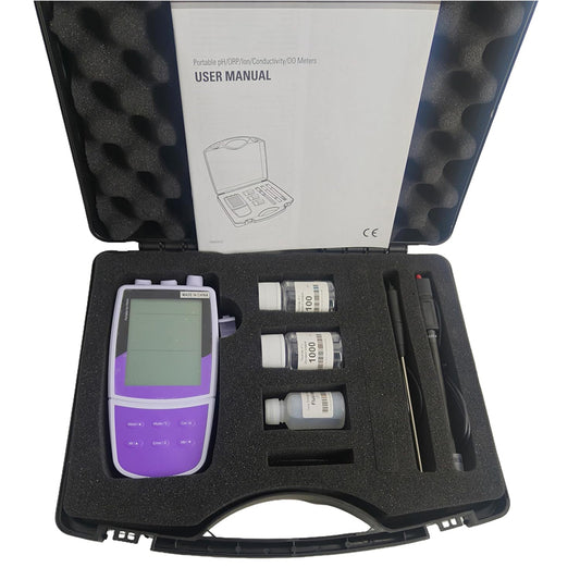 QIUSUO Iodide Ion Meters I Ion Meter with Range 0.06 to 127000 ppm Accuracy ±1% F.S.2 to 5 Points Calibration Calibration Fluid Automatic Temperature Compensation Function Automatic Electrode Diagnosis for Testing Iodide Ion