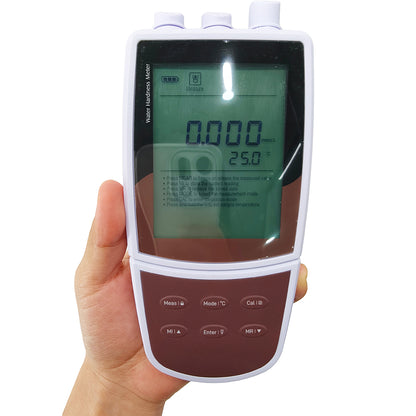 QIUSUO Portable Water Hardness Meter Water Hardness Monitor with Solid-state Sensor Standard Calibration Solutions Accuracy 1% F.S. Water Hardness Resolution 0.001 0.01 0.1 1 Temperature Range 0 to 105°C