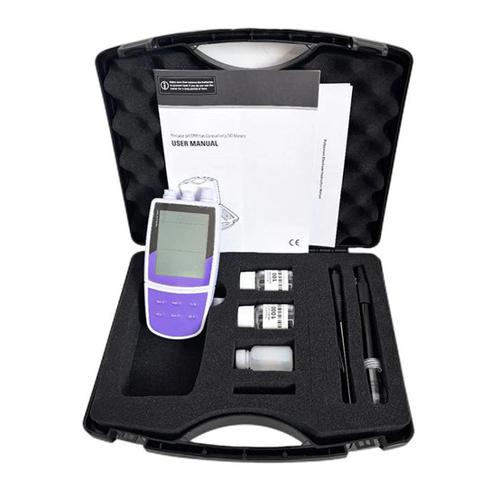 QIUSUO Bromide Ion Meter Br Ion Concentration Meter with Calibration Fluid Range 0.4 to 81000 ppm Accuracy ±0.5% F.S. Standard Calibration Solutions Calibration 2 to 5 Points Resolution 0.001 0.01 0.1 1 Automatic LCD Display Screen for Testing Bromide Ion