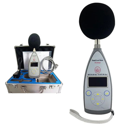 QIUSUO Sound Level Meter Class 1 Digital Sound Level Meter with Measurement Range 25dB(A)~140dB(A) Statistical Analysis Function 8000 Groups Data Storage for Community and Industrial Noise Measurement