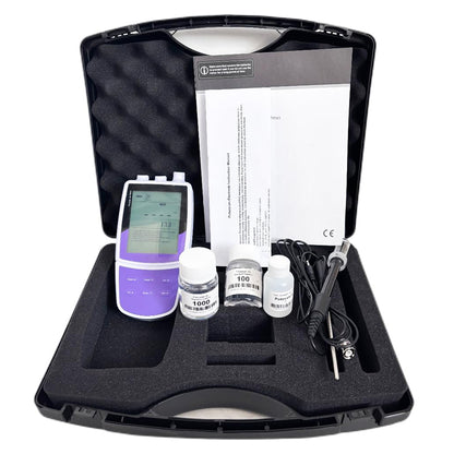 QIUSUO Chlorine Ion Meter Portable Chloride Ion Meter with Calibration Fluid Range 1 to 35000 ppm 2 to 5 Points Calibration Measurement Units ppm mg/L mol/L mmol/L  Accuracy ±0.5% F.S. for Testing CL Ion
