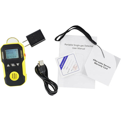 QIUSUO HCN Gas Detector Portable HCN Gas Leak Alarm Monitor with 0-50ppm Resolution 0.1ppm  L-Alarm 5ppm H-Alarm 10ppm Explosive Proof Housing LCD Display