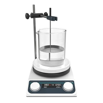 QIUSUO Digital Magnetic Stirrers Lab Magnetic Stirrer Hot Plate with Digital Display for Time and Speed Control Brushless Motor RPM Increment 10rpm Speed Range 200-1500rpm Max Strring Capcacity 2L(H2O)