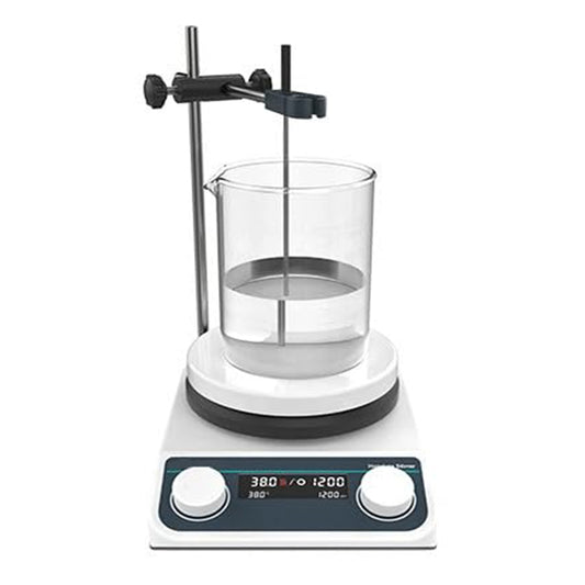 QIUSUO Digital Magnetic Stirrers Lab Magnetic Stirrer Hot Plate with Digital Display for Time and Speed Control Brushless Motor RPM Increment 10rpm Speed Range 200-1500rpm Max Strring Capcacity 2L(H2O)