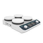 QIUSUO Multi-position Hotplate Magnetic Stirrer 4 Position Hotplate Stirrer with Digital Display Screen Brushless Motor Speed 50-1500rpm RPM Increment 10rpm Max Stirring Volume 2L(H2O)*4 Pan size φ135mm²4