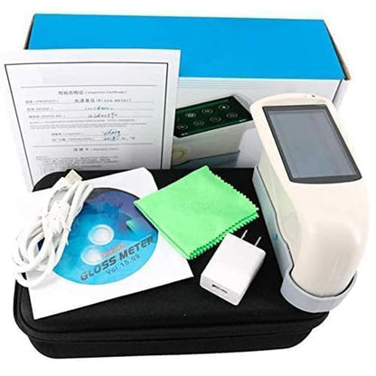 QIUSUO Gloss Meter 20 60 85 Degree Glossmeter with Measuring Range 20°:0~1000GU 60°:0~1000GU 85°：0~160GU Measuring Time 0.1s Errors±1.5 ± 1.5% Storage Basic Mode 1000 for Marble Granite Vitrified Polished Tile Pottery Brick and Porcelain Etc