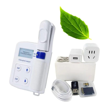 QIUSUO Plant Nutrient Analyzer Leaf Chlorophyll Content Measurement with Test Object Chlorophyll Content  Nitrogen Content Leaf Temperature and Leaf Humidity Accuracy ± 1.0 SPAD High Measurement Accuracy