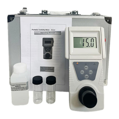 QIUSUO Digital Turbidity Meter Turbidity Measurement Device with Formazine Standard Turbidity Solution Measurement Range 0 to 50 NTU Resolution 0.01 NTU