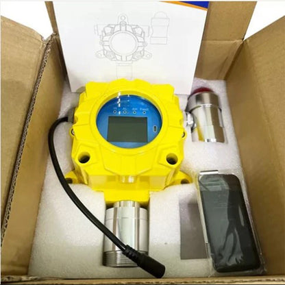 QIUSUO Fixed Hydrogen Fluoride Gas Detector HF Detector with L-alarm 3ppm H-alarm 5ppm Range 0-10ppm Resolution 0.1 ppm Accuracy≦ 5% F.S for Combustible and Toxic Gas Leakage Detection Test