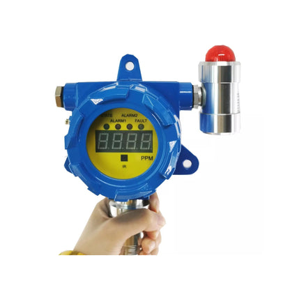 QIUSUO Fixed Ethylene Gas Detector C2H4 Detector with Measuring Range 0-100ppm Resolution 1ppm Sound and Light Alarm Aluminum Shell Material