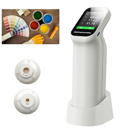 QIUSUO Portable Colorimeter D/8 Colorimeter Touch Screen Color Meter with Measuring Aperture 6mm 11mm Wavelength Range 400-700nm for Coating Ceramic Color Measurement