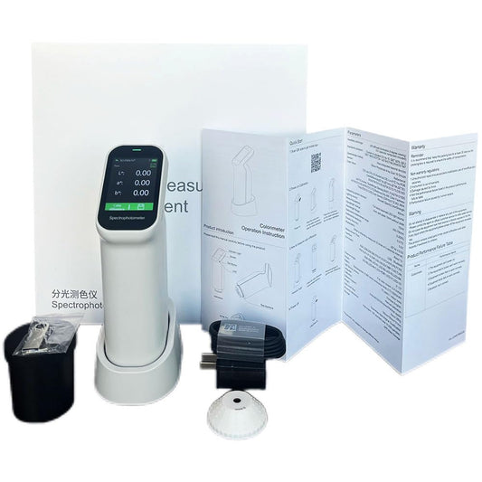 QIUSUO Colorimeter Digital Color Analyzer Color Meter Touch Screen Colorimeter for Coating Ceramic Plastic Paint Measurement with Aperture 6mm Visual Observation Method D/8 SCI Observer 2° 10°