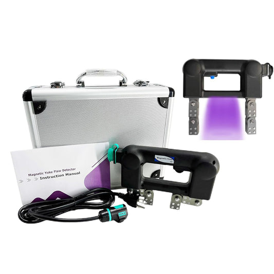 QIUSUO Fluorescent Magnetic Particle Detector AC Magnetic Yoke Flaw Detector with U-V Light AC110V 50/60Hz Lifting Force:AC>4.5kg (44N) Magnetic Pole Pitch:0-230mm for Magnetic Particle Inspection of Surface and Near Surface Defects