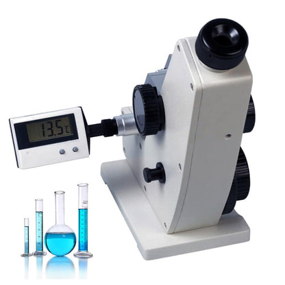 QIUSUO Lab ABBE Refractometer Monochromatic Refractometer with Refractive Index nD 1.3000-1.7000 Accuracy(nD) ±0.0002 Digital Thermometer for Sugar Food Chemical