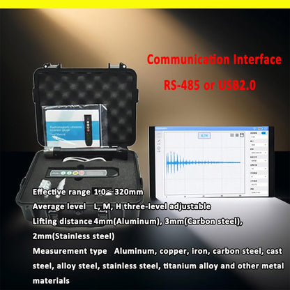 QIUSUO Pen-type Electromagnetic Ultrasonic Thickness Gauge Non-Contact Electromagnetic Ultrasonic Thickness Measurement Device with Sampling Rate 80Msps Bandwidth 2.5Mhz～6Mhz USB Interface for Measure Metal Or Magnetic Materials Accuracy ±0.01mm