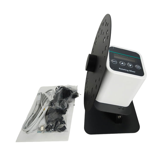QIUSUO Digital Tube Rotator Mixer Rotating Tube Mixer with Adjustable Speed 20-80rpm Angle Range 40-80°Brushless Motor Adjustable Speed and Time Digital Display with Key