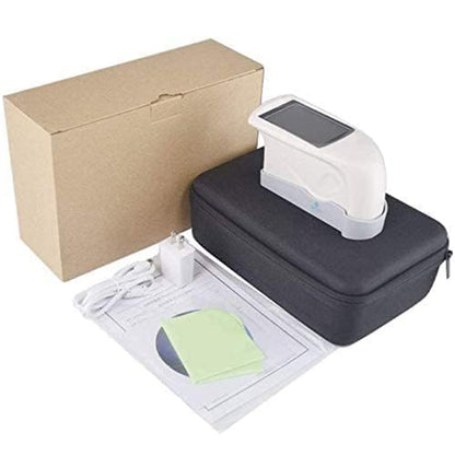 QIUSUO Portable Gloss Meter 60° Gloss Meter for Marble Granite Vitrified Polished Tile Pottery Brick and Porcelain Etc with Measuring Range 0~200GU Measuring Range 0~200GUMeasuring Time 0.5s TFT 3.5 Inch Display Measuring Area (mm) 9x15