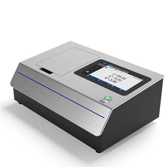 QIUSUO Liquid Colorimeter Digital Laboratory Colorimeter with Standard Deviation within 0.05% D/0 Optical Structure High Performance Dual Srray Sensors Wavelength Range 360-780nm Wavelength Interval 10nm Half Bandwidth 5nm