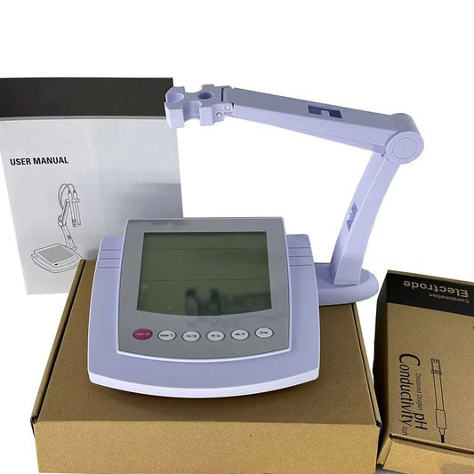 QIUSUO Laboratory Chloride Ion Meter Chloride Ion Concentration Tester with Standard Calibration Liquids 2 to 5 Points Calibration Stores Up to 500 Data Sets LCD Display Range 1 to 35000 ppm Accuracy ±0.5% F.S.