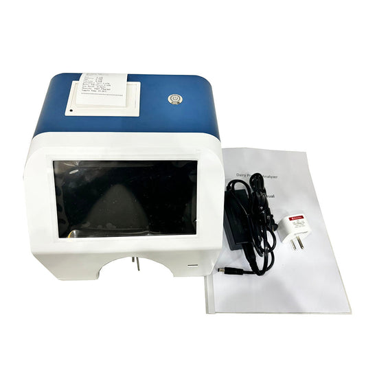 QIUSUO Milk Analyzer Dairy Composition Analyzer Tester Detector with USB Interface 7-inch Touch Screen Protein Range 2%~ 15% Lactose Range 0.01%~20% Thermal Printer