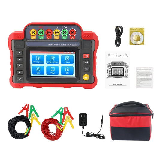QIUSUO Transformer Turns Ratio Testers Digital Transformer Turns Ratio Tester Single-Phase Three-Phase Transformer Upper Computer Software with Historical Data Reading Access Save and Other Functions