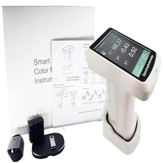 QIUSUO Digital Spectrophotometer Multi Aperture Spectrophotometer with USB Interface Accuracy 0.01 Repeatability dE*ab≤0.03 Smart Auto Calibration LED+UV Light Source Camera Measurement Observation Method Three Calibers for Printing Paint Textiles