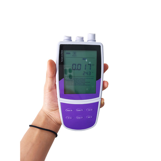 QIUSUO NO3 Ion Meter Laboratory Nitrate Ion Meter with Calibration Fluid Accuracy±0.5% F.S. Range 0.4 to 62000 ppm Range -1999.9 to 1999.9 mV USB Communication Interface Backlit LCD display for Testing Nitrate Ion