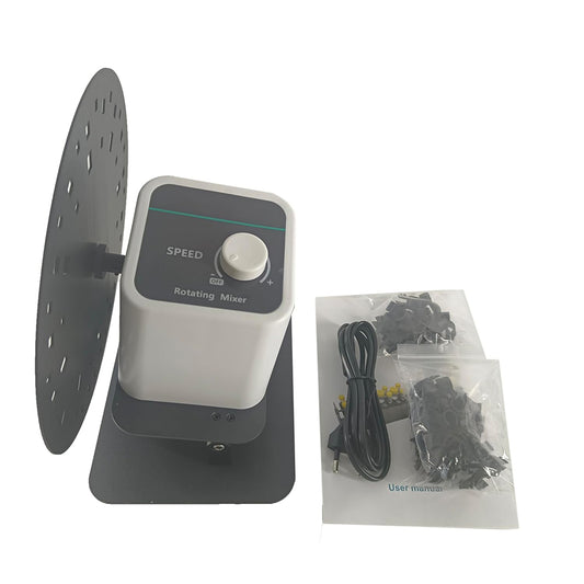 QIUSUO Lab Rotating Mixer Test Tube Rotator Mixer with Brush Motor Speed Range 20-80rpm Angle Range 40-80° Brush Motor