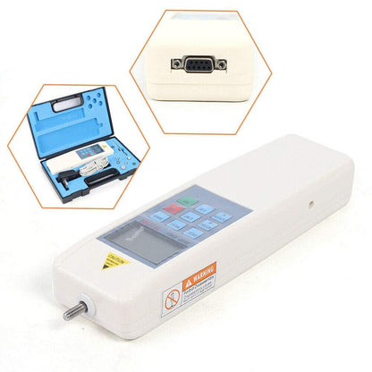 QIUSUO Digital Pull Force Gauge Digital Force Measurement Gauge with Peak Load Value 1000N/ 100kg/ 220Lb Load Division Value 1N/ 0.1kg/ 0.1Lb Inner Sensor & S-tye Sensor with High Precision (External Sensor)