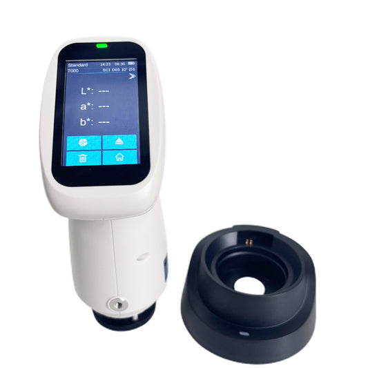 QIUSUO Spectrocolorimeter Portable Spectrocolorimeter with Adopt D/8 Optical Structure and SCI/SCE Mode Single Aperture Φ8mm CMOS Dual Beam Splitting Sensor Measured Reflectance Range 0-200% Measuring Time About1s Observer Angle 2°/10°