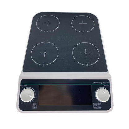 QIUSUO Multi-position Magnetic Stirrer 4 Position Magnetic Mixer with Rotating Speed 50-1500 RPM LCD Display Max Stirring Volume 4 * 500 ML Can be Run Synchronously or Asynchronously Timing and Locking Function