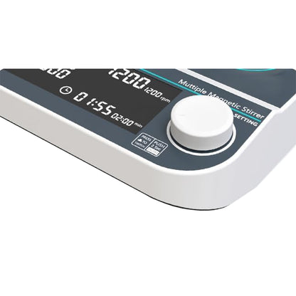 QIUSUO Multi Position Hotplate Stirrer 4 Digital Multi-position Hot Plate Stirrer with LCD Liquid Crystal Display Number of Stirring Points 4 Plate Material 304 Stainless Steel