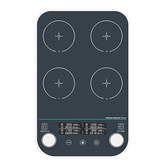 QIUSUO Four Positions Magnetic Stirrer Multipoint Magnetic Stirrer with Number of Mixing Stations 4 Brushless Motor Mixing Direction Clockwise Asynchronous Control