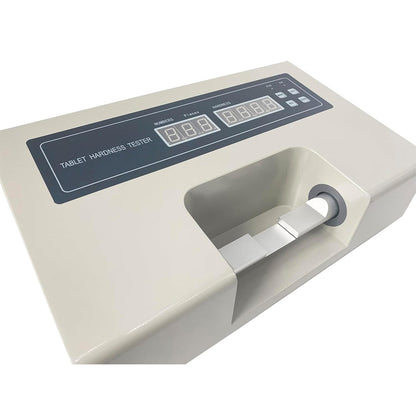 QIUSUO Medical Tablet Hardness Tester Automated Tablet Tester with 2-200N 40mm Electric Pressurized Accuracy ±1.5% Test period 20S/P Automatic Statistic Printing for Detecting Tablet Breaking Hardness