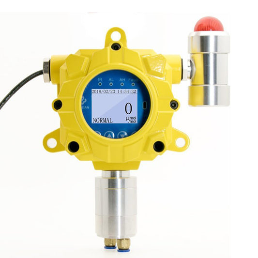 QIUSUO CL2 Gas Detector Fixed Chlorine Gas Detector with Measuring Range 0 to 20ppm L-Alarm 5ppm H-Alarm 10ppm  Resolution 0.1ppm Die-cast Aluminum Shell for Detecting the Concentration of Flammable Gases or Other Toxic and Harmful Gases in the Air