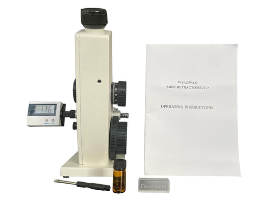 QIUSUO Monocular Refractometer Brix Refractometer with Refractive Index nD 1.3000-1.7000 Accuracy(nD) ±0.0002 Digital Thermometer for Sugar Pharmaceutical Beverage Petroleum Food Chemical Industries