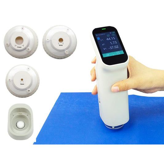 QIUSUO Digital Colorimeters Multi Caliber Color Meter Color Difference Meter with LED+UV Light Source Software Support Andriod iOS Windows Wechat App Measuring Aperture 3mm 6mm 11mm Measuring Structure D/8 SCI
