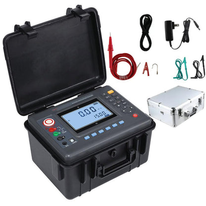 QIUSUO Digital High Voltage Insulation Tester 5KV Insulation Resistance Tester High Voltage Insulation Tester with Range 5KV 10TΩ Resolution 0.01MΩ for Resistance Tester of Measuring Motor
