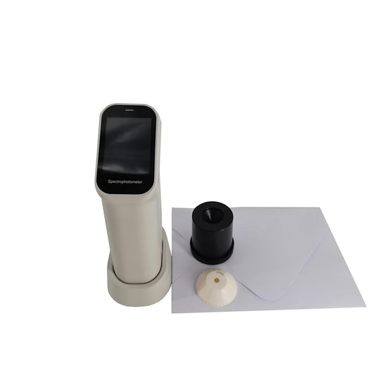 QIUSUO Digital Colorimeters Portable Color Analyzer Color Difference Meter Tester with Touch Screen Function Accuracy 0.01 Aperture 6mm D/8 SCI Repeatability ΔE*ab≤ 0.03 for Coating Ceramic Test