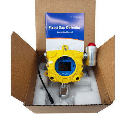 QIUSUO Wall-mounted HF Gas Detector Hydrogen Fluoride Gas Detector with Range 0-10ppm L-alarm 3ppm H-alarm 5ppm Accuracy≦ 5% F.S Resolution 0.1 ppm Water-proof  Response Time T＜30s