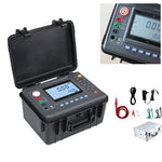 QIUSUO Insulation Resistance Tester 5KV High Voltage Insulation Resistance Meter Tester Digital Insulation Resistance Tester with Range 100V/250V/500V/1000V/2500V/5000V 0.01MΩ-10TΩ Resolution 0.01MΩ Waterproof Voltmeter LCD Display