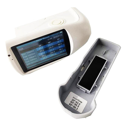 QIUSUO Gloss Meter 20 60 85 Degree Glossmeter with Measuring Range 20°:0~1000GU 60°:0~1000GU 85°：0~160GU Measuring Time 0.1s Errors±1.5 ± 1.5% Storage Basic Mode 1000 for Marble Granite Vitrified Polished Tile Pottery Brick and Porcelain Etc